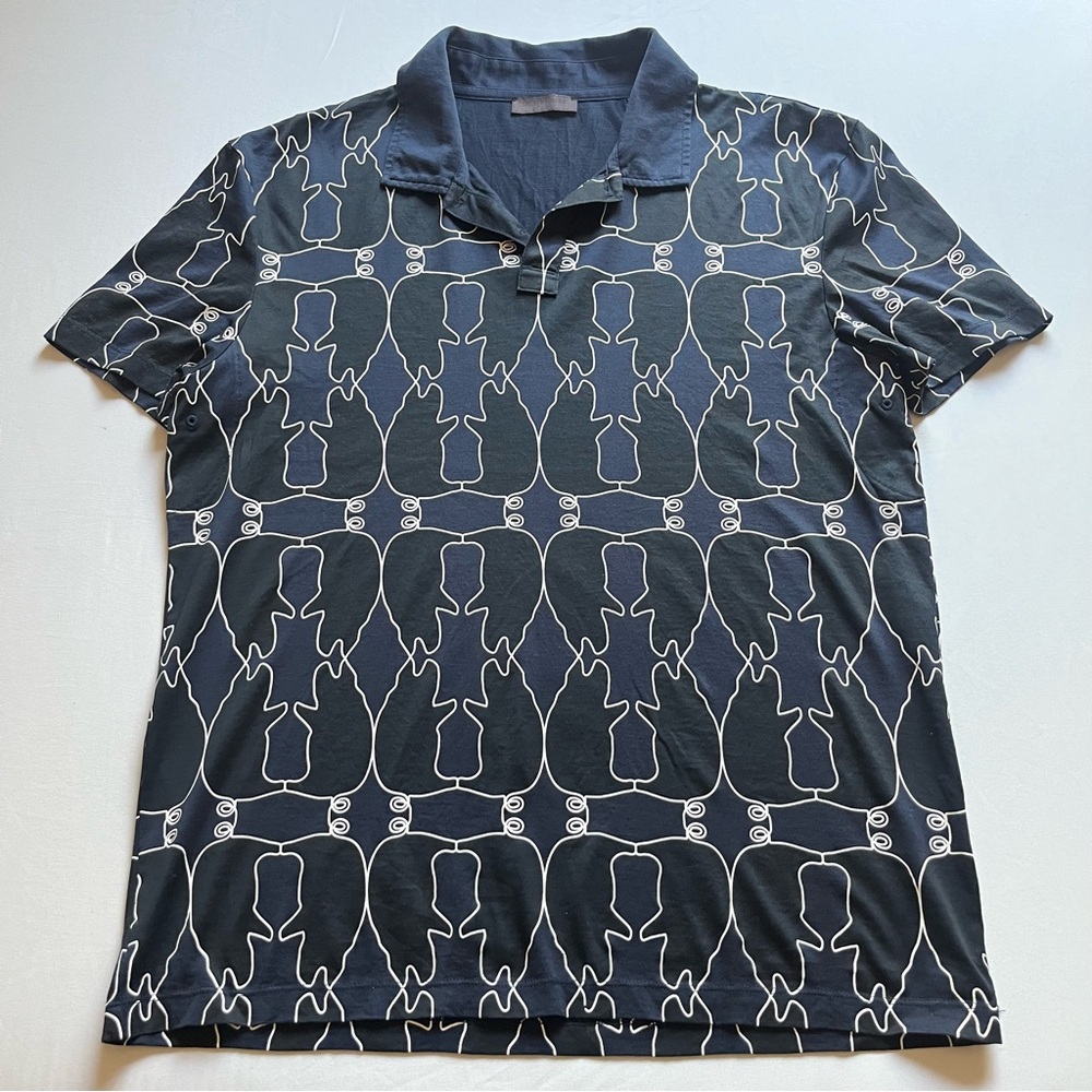 JACK & JONES men’s baby blue pig animal print short sleeve polo shirt